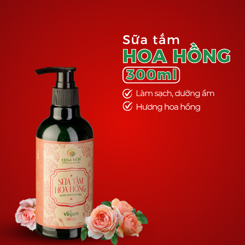 HOA NÉN - Sữa tắm hoa hồng (300ml Vegan)