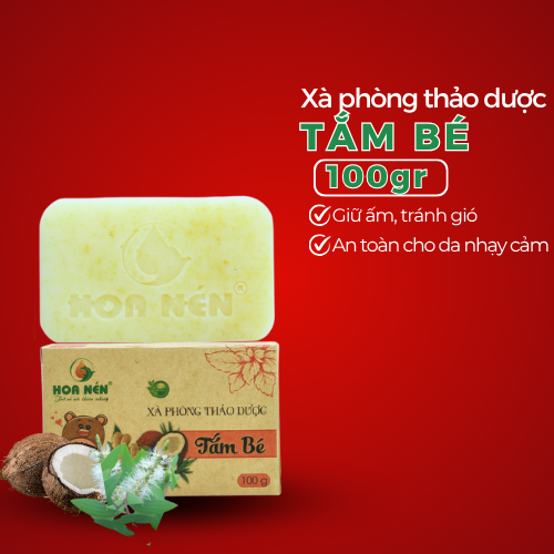 Xà phòng thảo dược tắm bé Hoa Nén (100gr Vegan)
