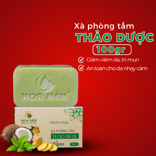 Xà phòng thảo dược vegan Hoa Nén (100g)